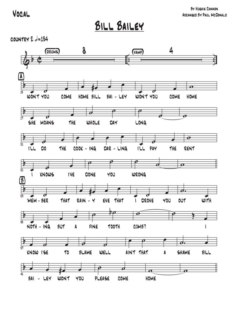 Bill Bailey F big band vocal Paul McDonald Big Band