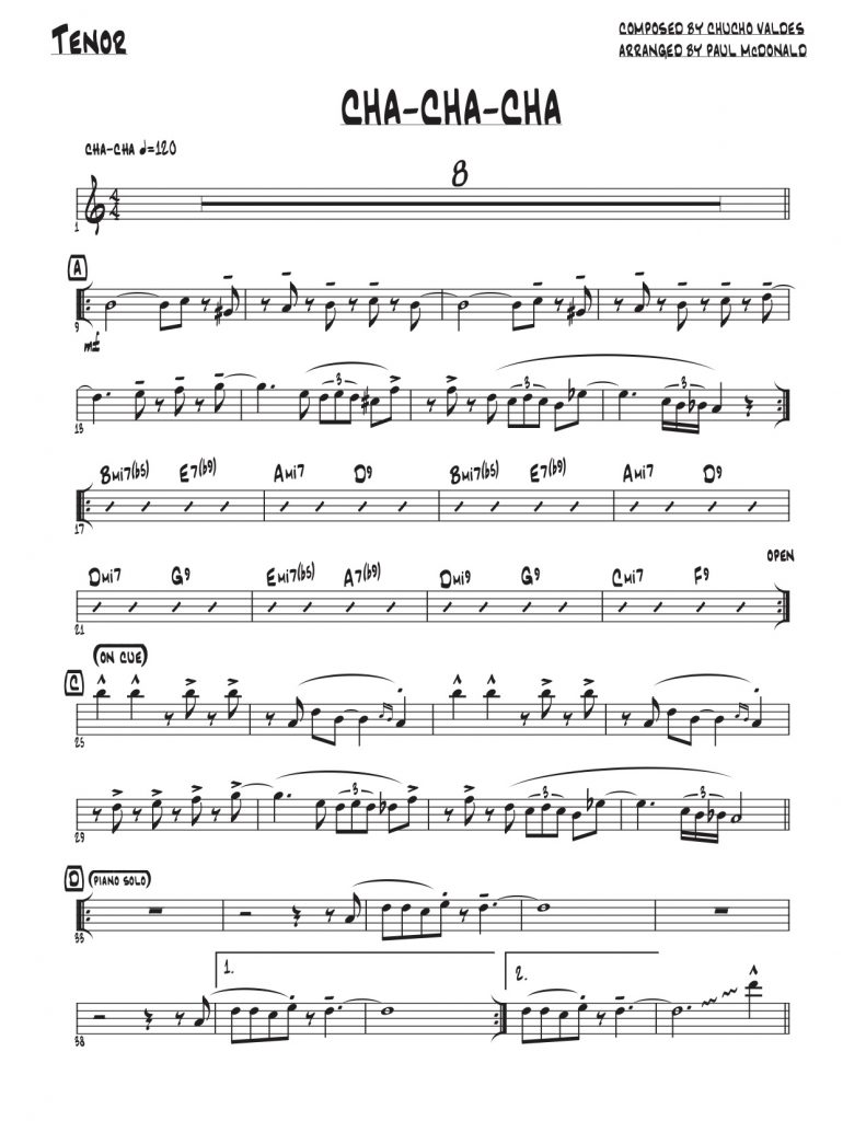 Cha Cha Cha quartet instrumental Paul McDonald Big Band Cha Cha Cha quartet instrumental Paul McDonald Big Band